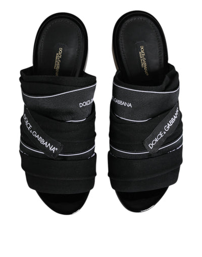 Dolce &amp; Gabbana Zwarte Slides Slip On Sandalen Schoenen