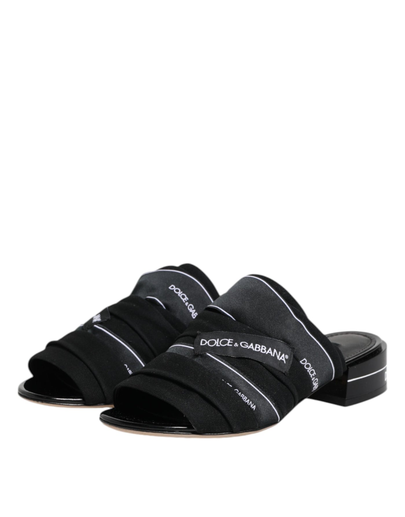 Dolce &amp; Gabbana Zwarte Slides Slip On Sandalen Schoenen