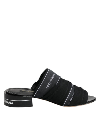 Dolce &amp; Gabbana Zwarte Slides Slip On Sandalen Schoenen