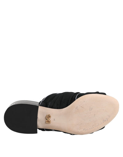 Dolce &amp; Gabbana Zwarte Slides Slip On Sandalen Schoenen