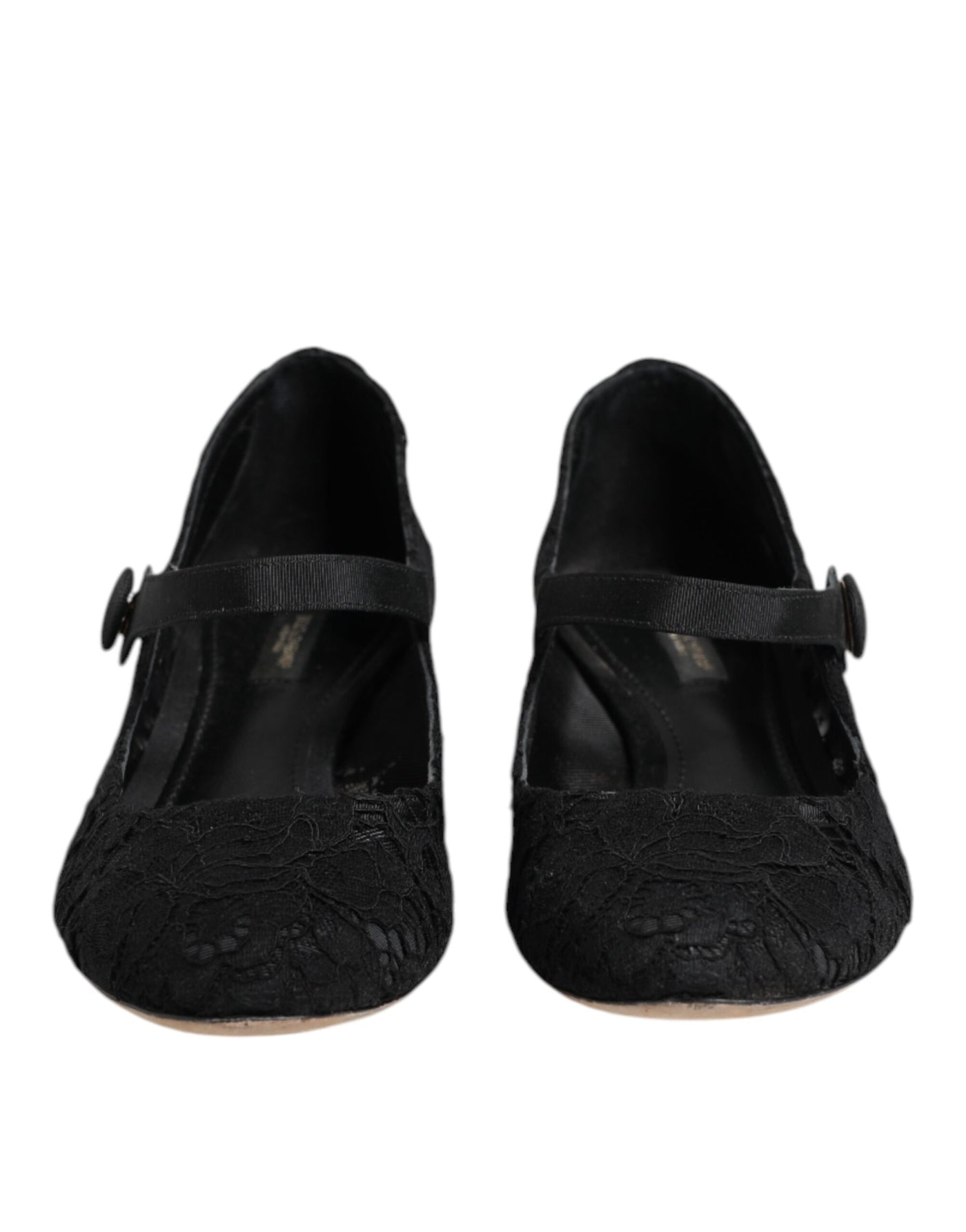 Dolce & Gabbana Black Vally Taormina Floral Lace Pumps Shoes