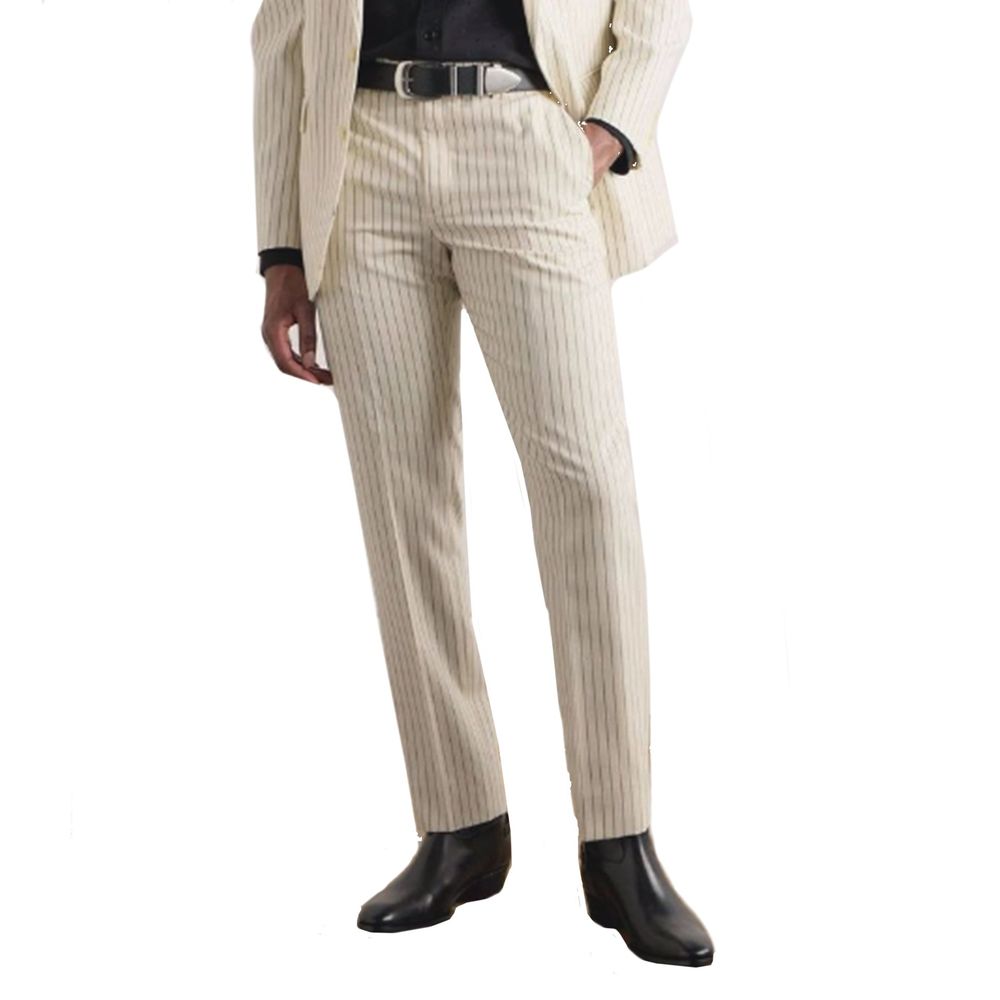 Pantalon rayé en laine Celine