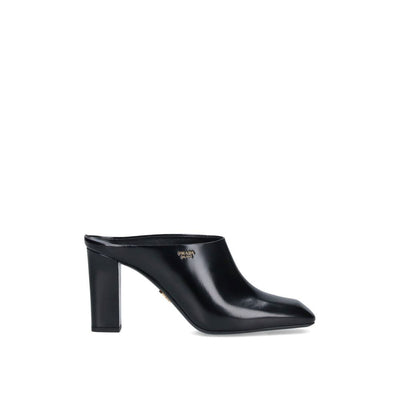 Mules Prada en cuir avec logo