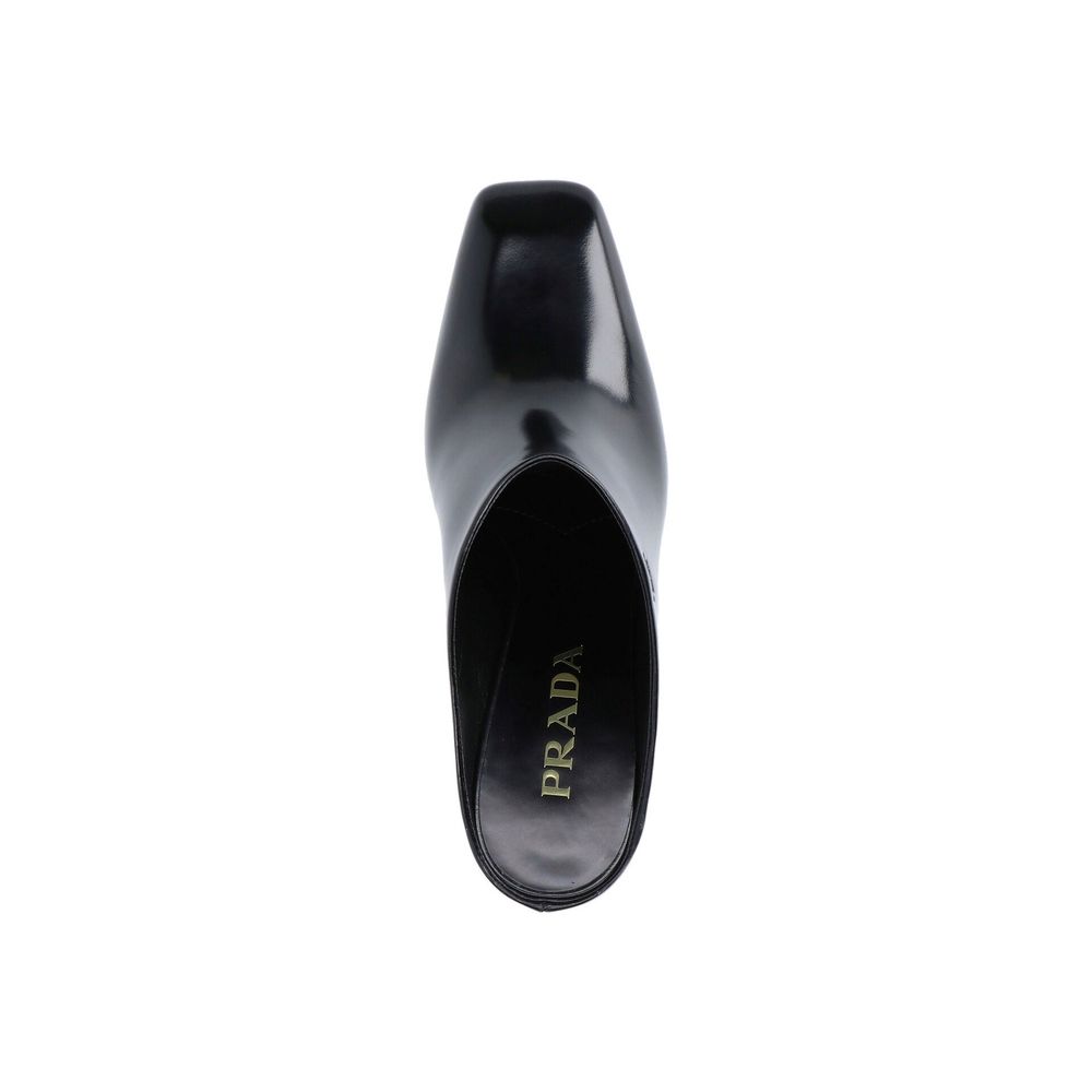 Mules Prada en cuir avec logo