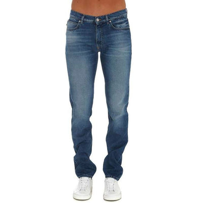 Jean en denim avec logo en coton Versace