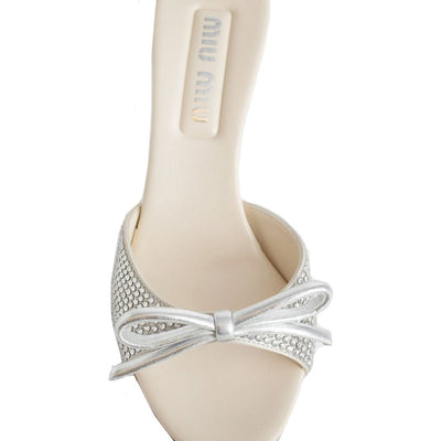 Miu Miu Leather Crystals-muiltjes