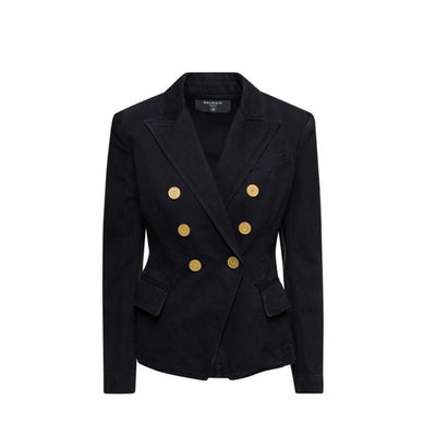 Blazer en jean croisé Balmain