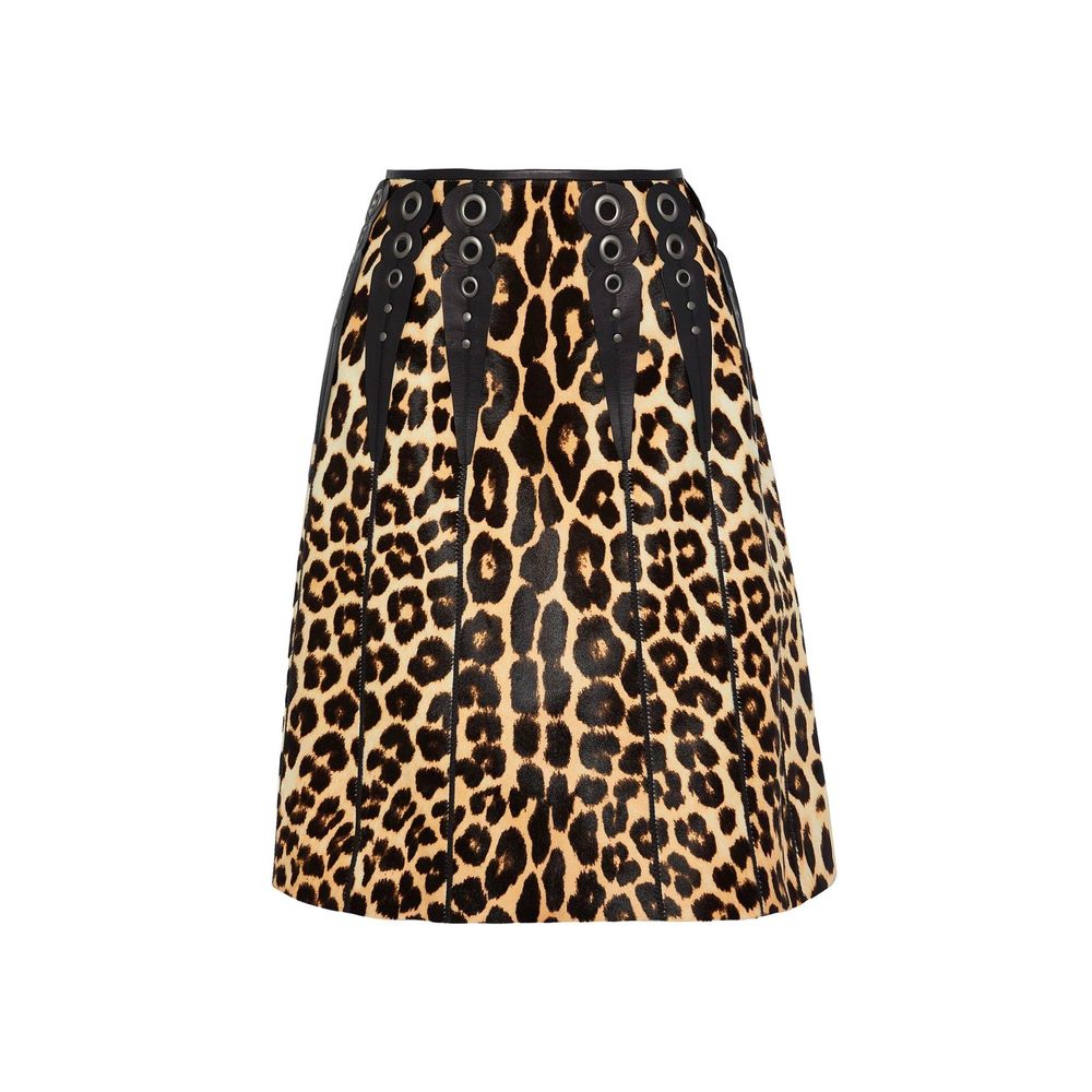 Bottega Veneta luipaardprint kalfshaarrok