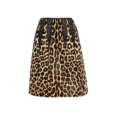 Bottega Veneta luipaardprint kalfshaarrok