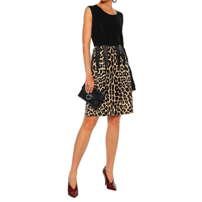 Bottega Veneta luipaardprint kalfshaarrok