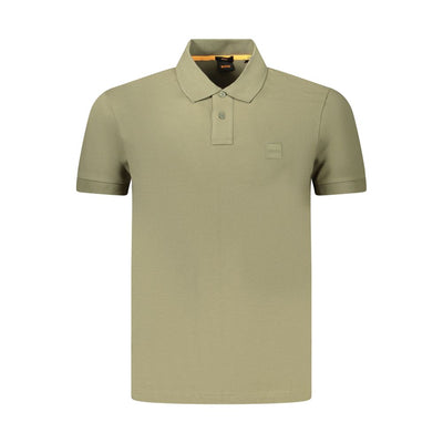 Hugo Boss Green Cotton Men Polo Shirt