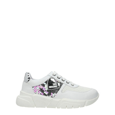 Love Moschino Witte Stoffen Dikke Sneakers