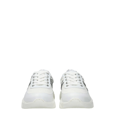 Love Moschino Witte Stoffen Dikke Sneakers