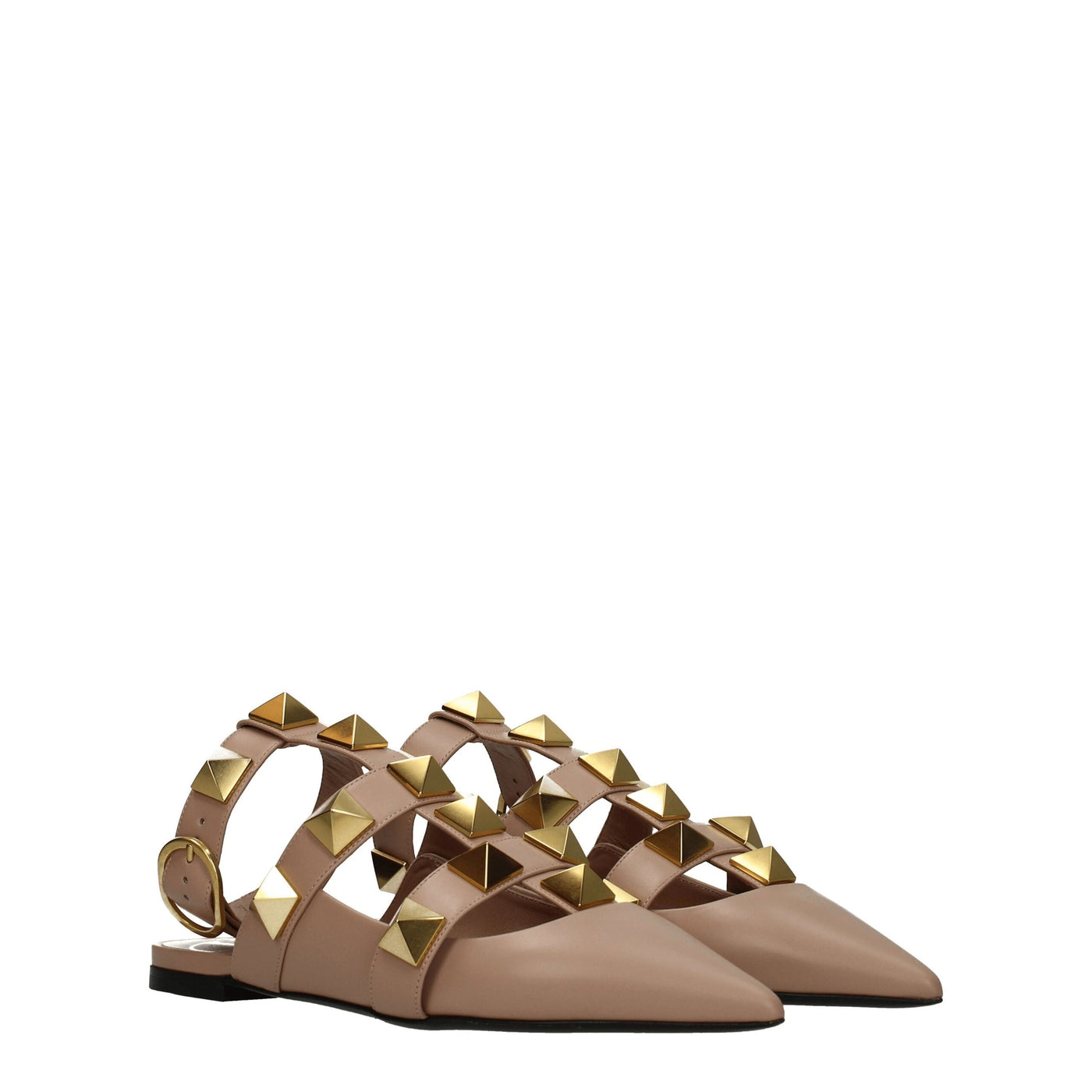 Valentino Garavani roze leren platte sandalen