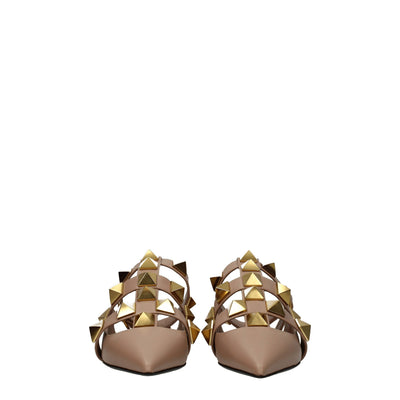 Valentino Garavani roze leren platte sandalen