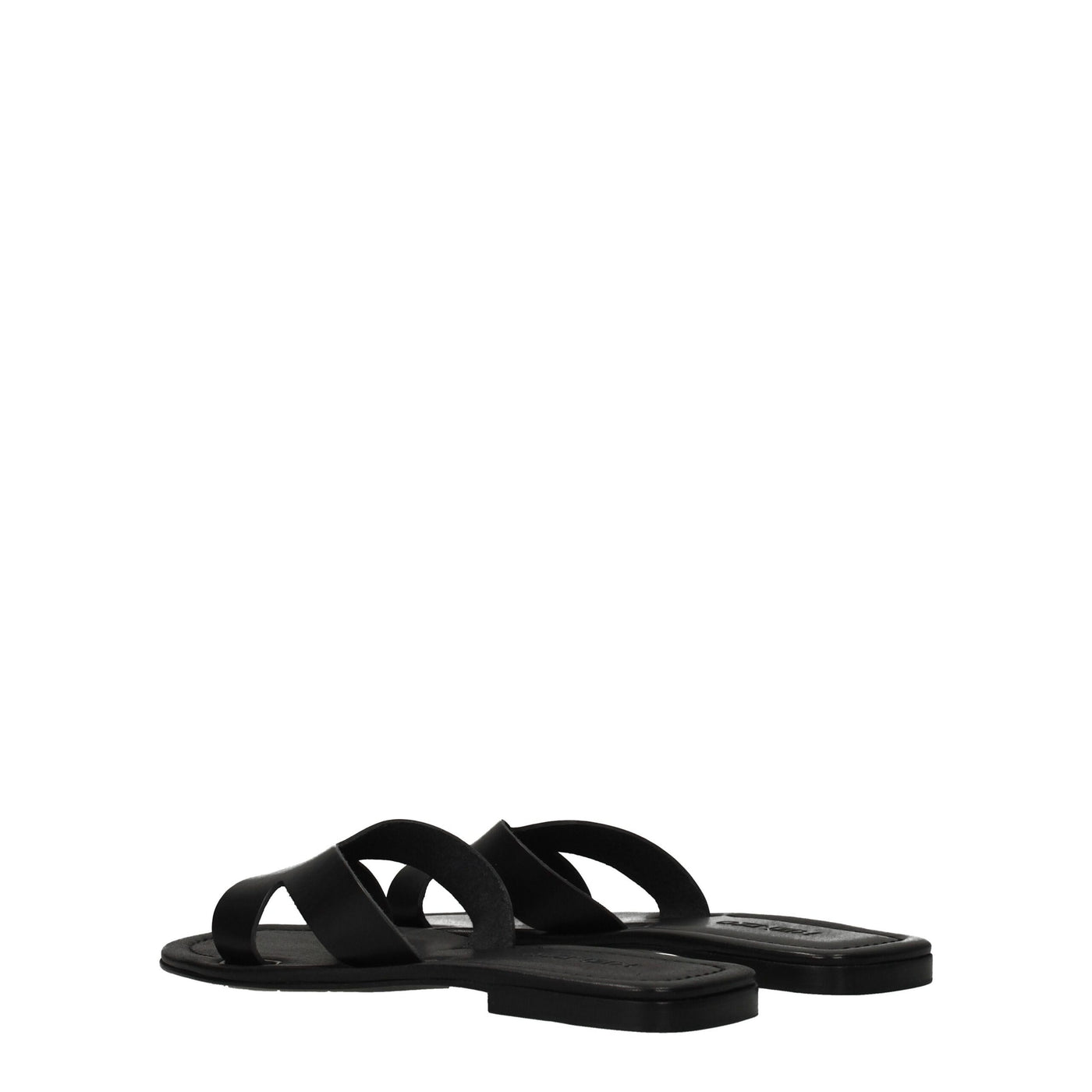 Kenzo Zwarte Leren Pantoffels Sandalen