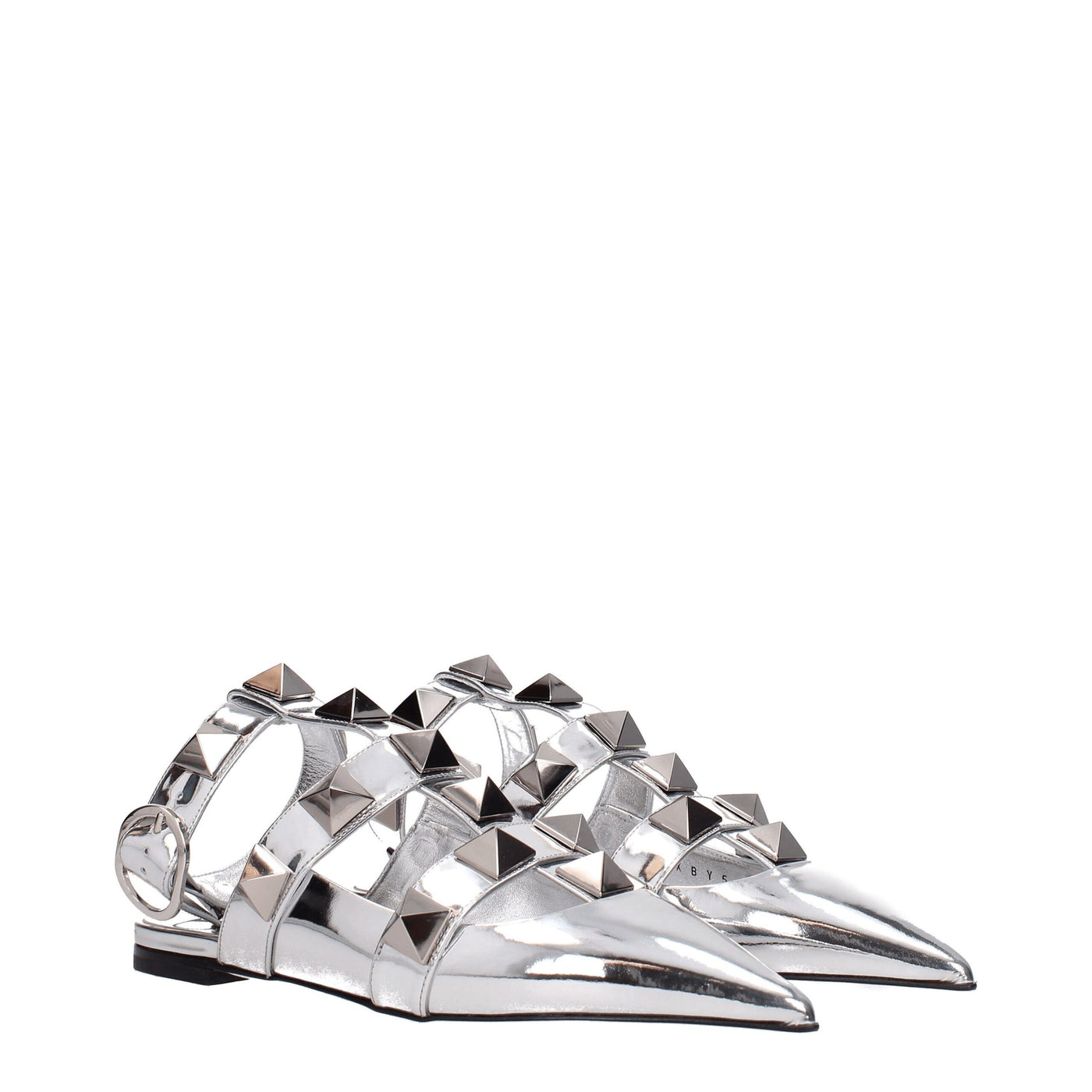Valentino Garavani Grijze Leren Platte Sandalen
