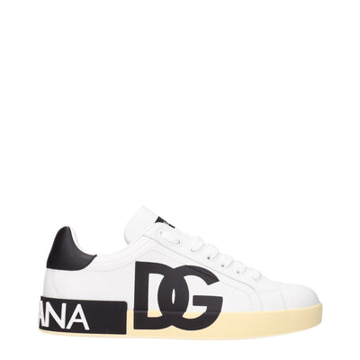 Baskets basses en cuir blanc Dolce &amp; Gabbana