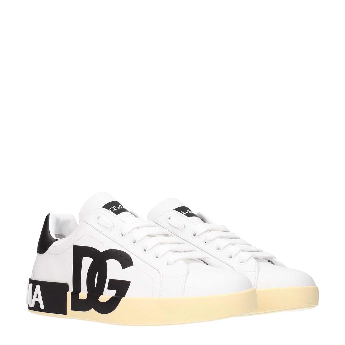 Baskets basses en cuir blanc Dolce &amp; Gabbana