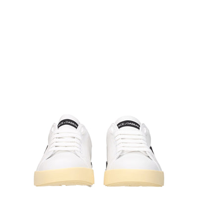 Baskets basses en cuir blanc Dolce &amp; Gabbana