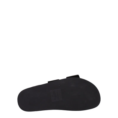Valentino Garavani Zwarte Leren Pantoffels Sandalen
