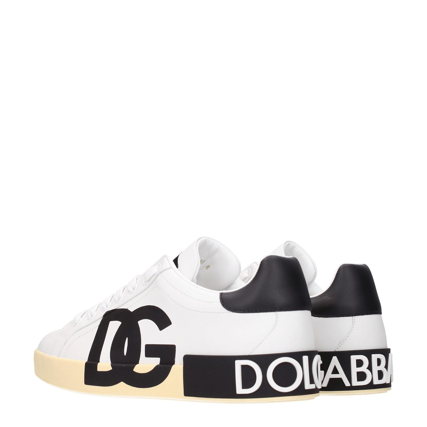 Baskets basses en cuir blanc Dolce &amp; Gabbana
