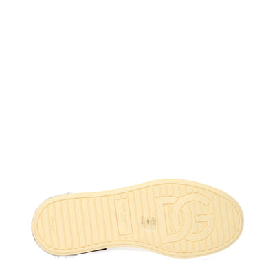 Baskets basses en cuir blanc Dolce &amp; Gabbana