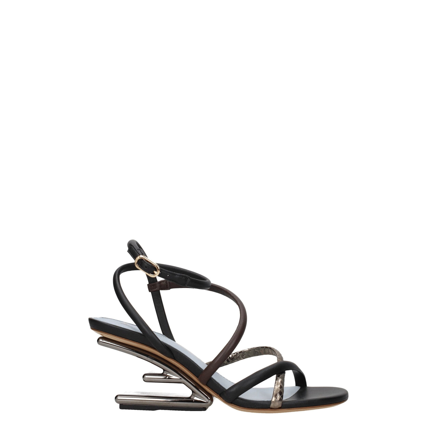 Fendi Multicolor leren platte sandalen