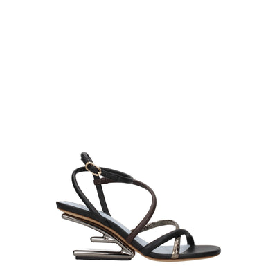 Fendi Multicolor leren platte sandalen