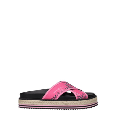 Kenzo Roze Stoffen Pantoffels Sandalen