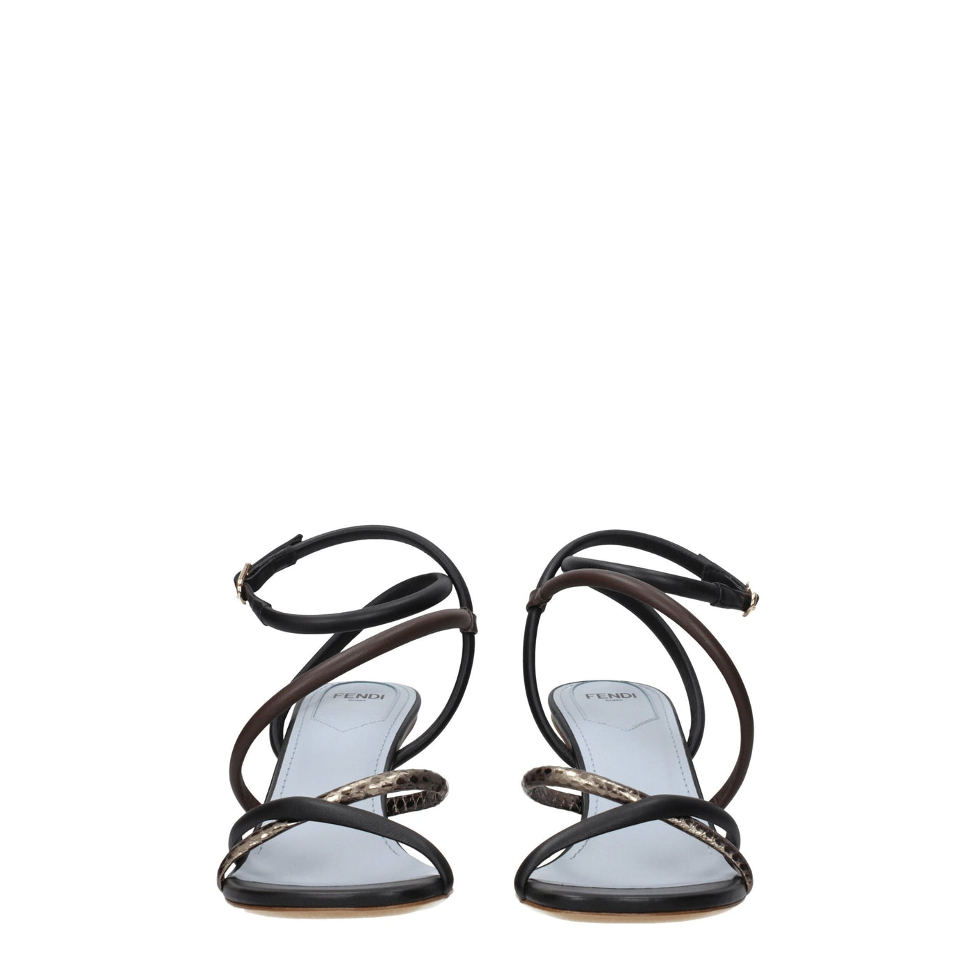 Fendi Multicolor leren platte sandalen