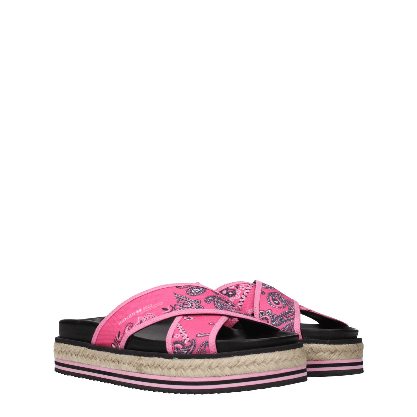 Kenzo Roze Stoffen Pantoffels Sandalen