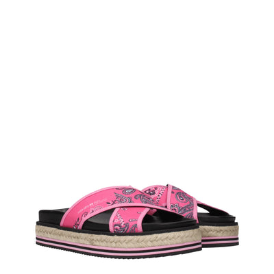 Kenzo Roze Stoffen Pantoffels Sandalen