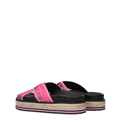 Kenzo Roze Stoffen Pantoffels Sandalen