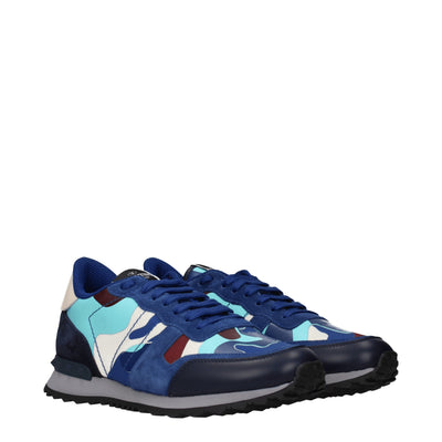 Valentino Garavani blauwe leren sportschoenen