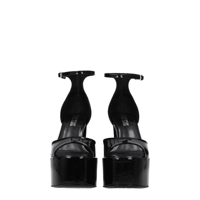 Paris Texas Zwarte Leren Platforms