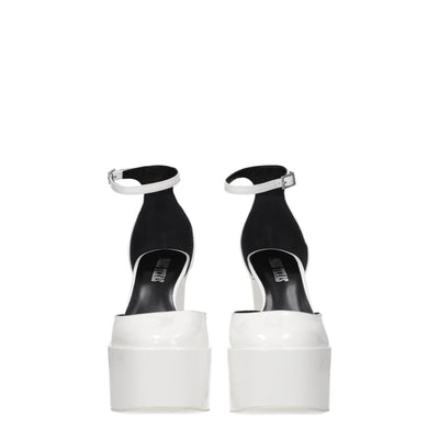 Paris Texas White Leather Platforms