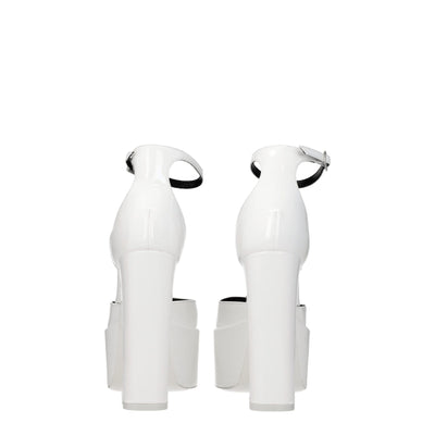 Paris Texas White Leather Platforms