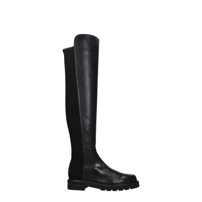 Stuart Weitzman Black Leather Over The Knee