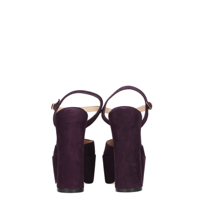 Stuart Weitzman Purple Leather Platforms