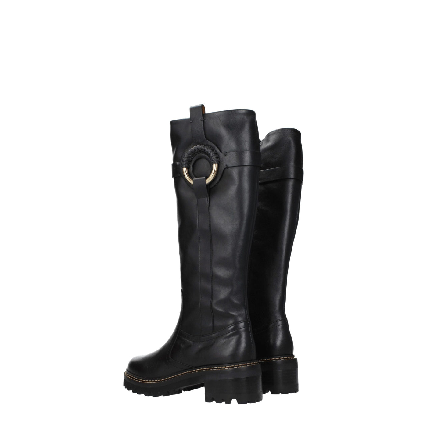 See By Chloé Black Leather Over The Knee