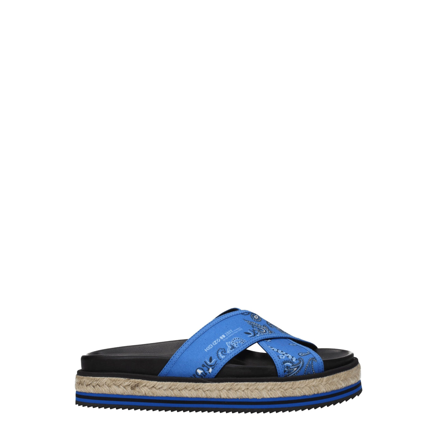 Kenzo Blauwe Stoffen Pantoffels Sandalen