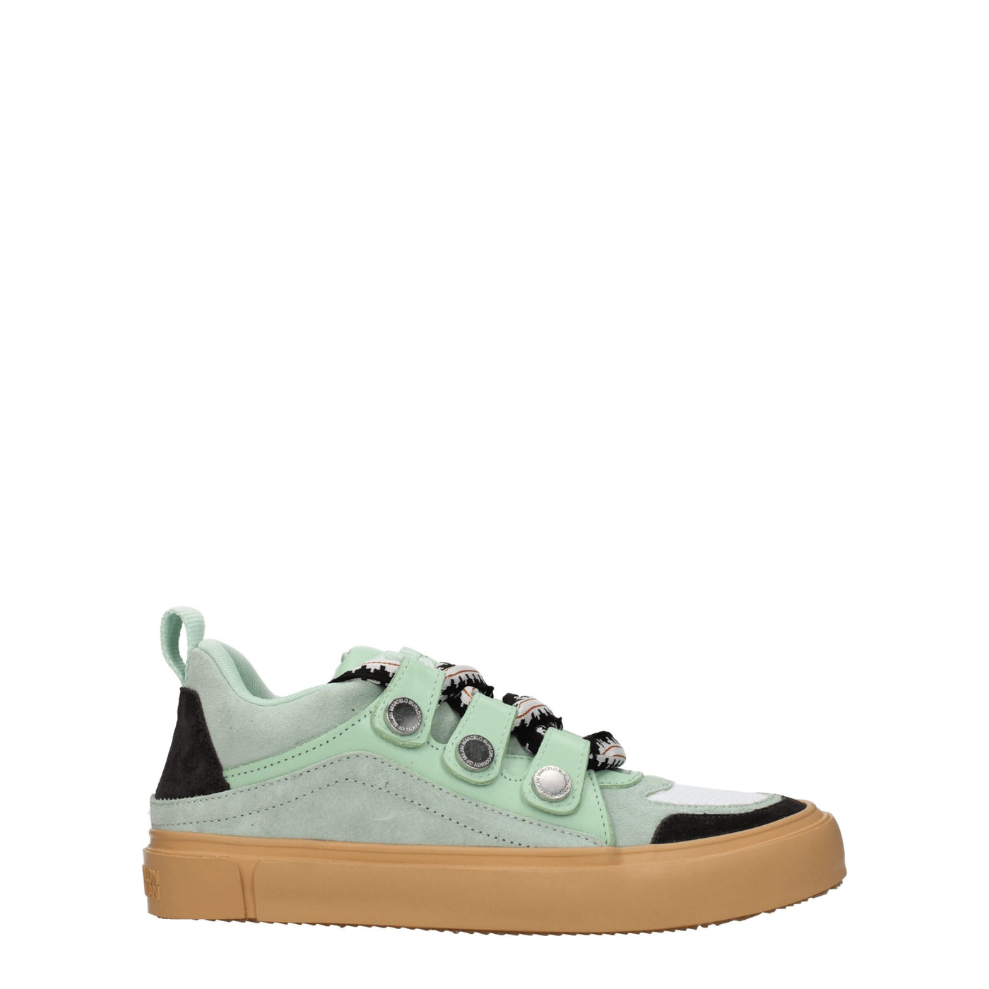 Marcelo Burlon groene lederen lage toppen