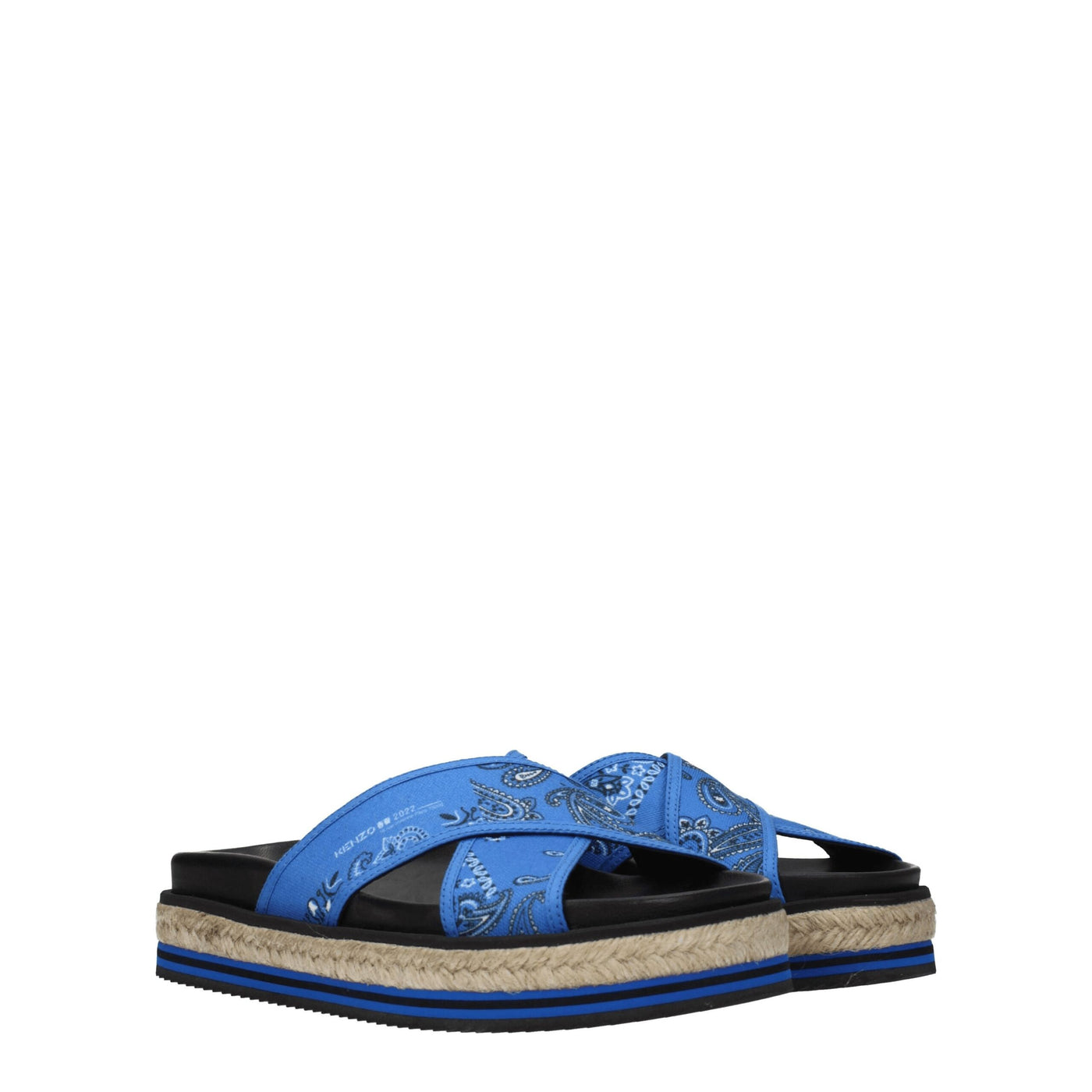 Kenzo Blauwe Stoffen Pantoffels Sandalen