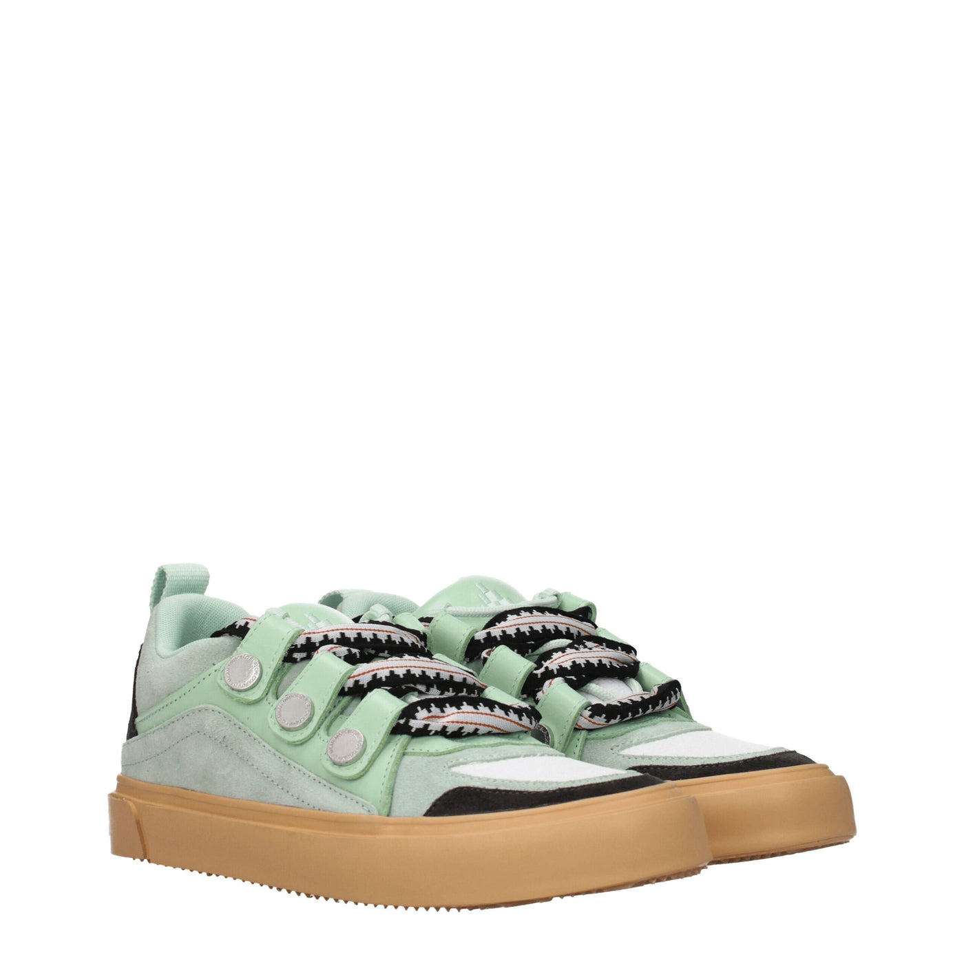 Marcelo Burlon groene lederen lage toppen