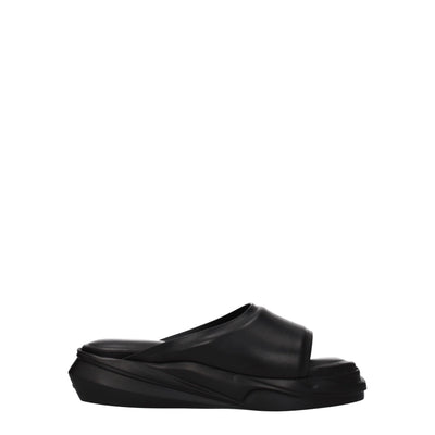 Alyx Zwarte Leren Pantoffels Sandalen