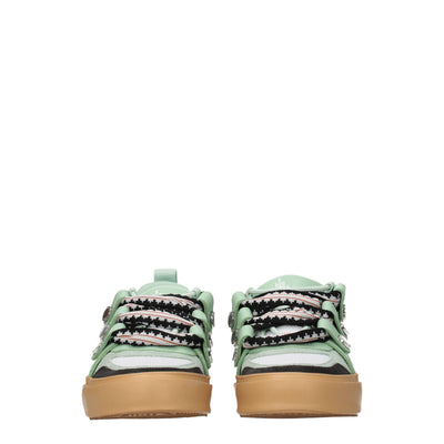Marcelo Burlon groene lederen lage toppen