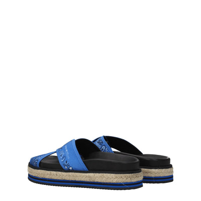 Kenzo Blauwe Stoffen Pantoffels Sandalen