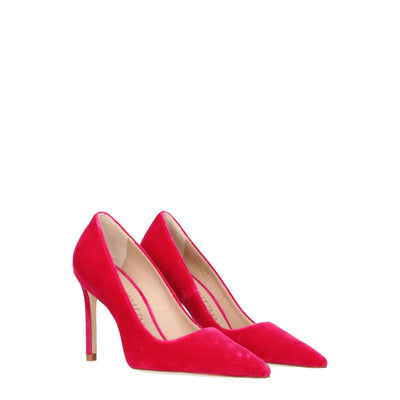 Stuart Weitzman Pink Velvet Heels