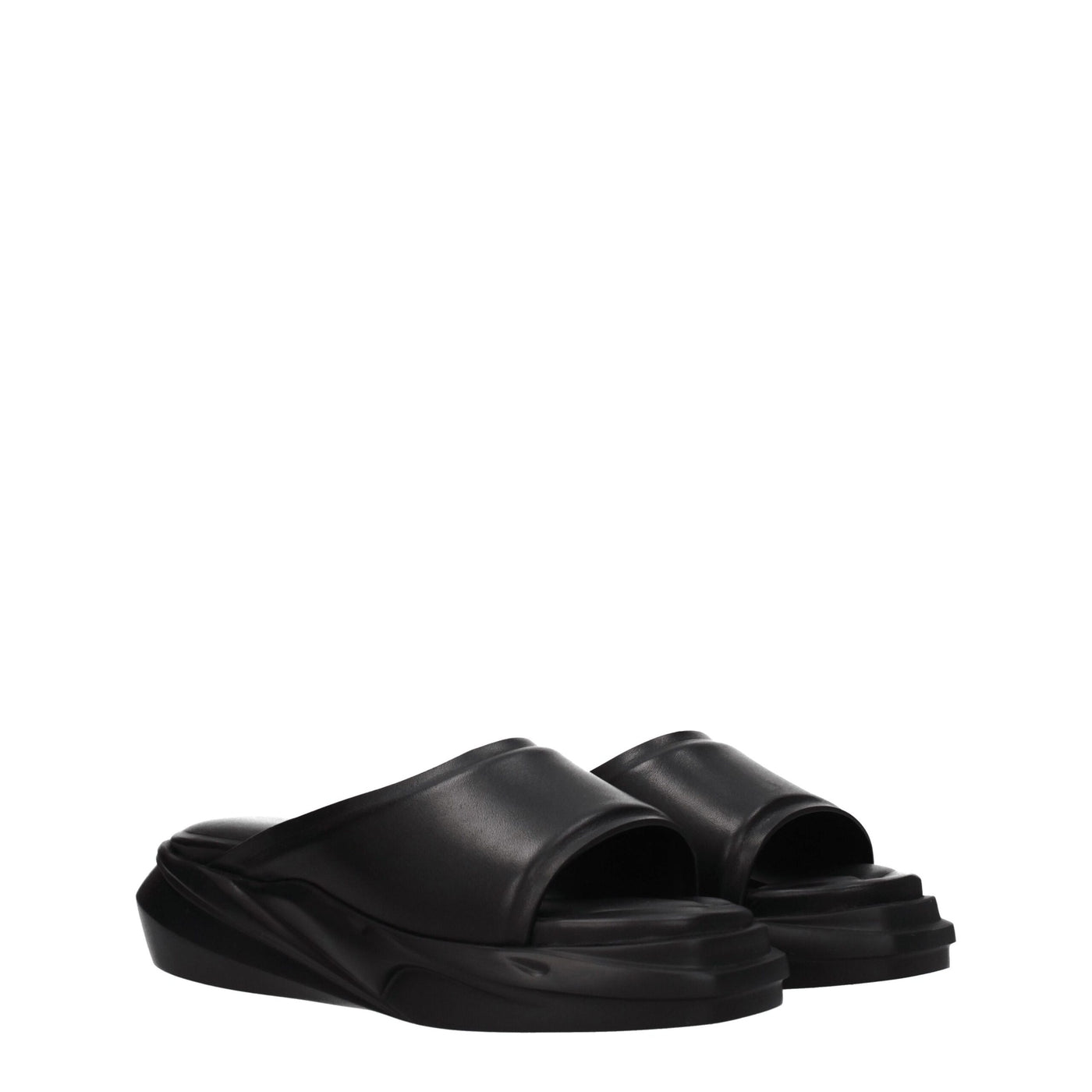 Alyx Zwarte Leren Pantoffels Sandalen